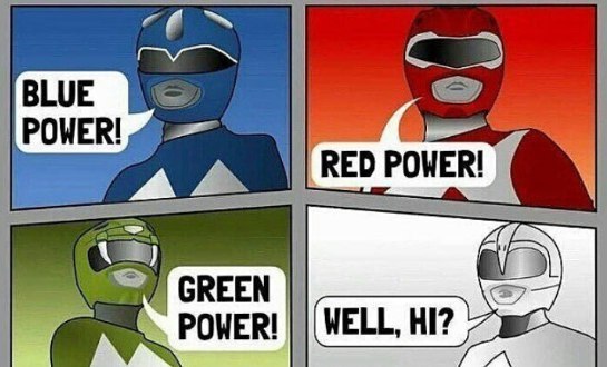 BLUE RED POWER! GREEN