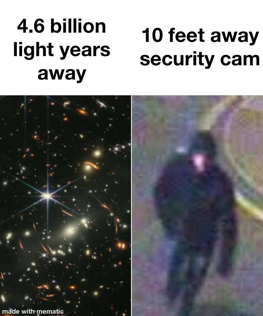 4.6 billion 10 feet away light years security cam away made