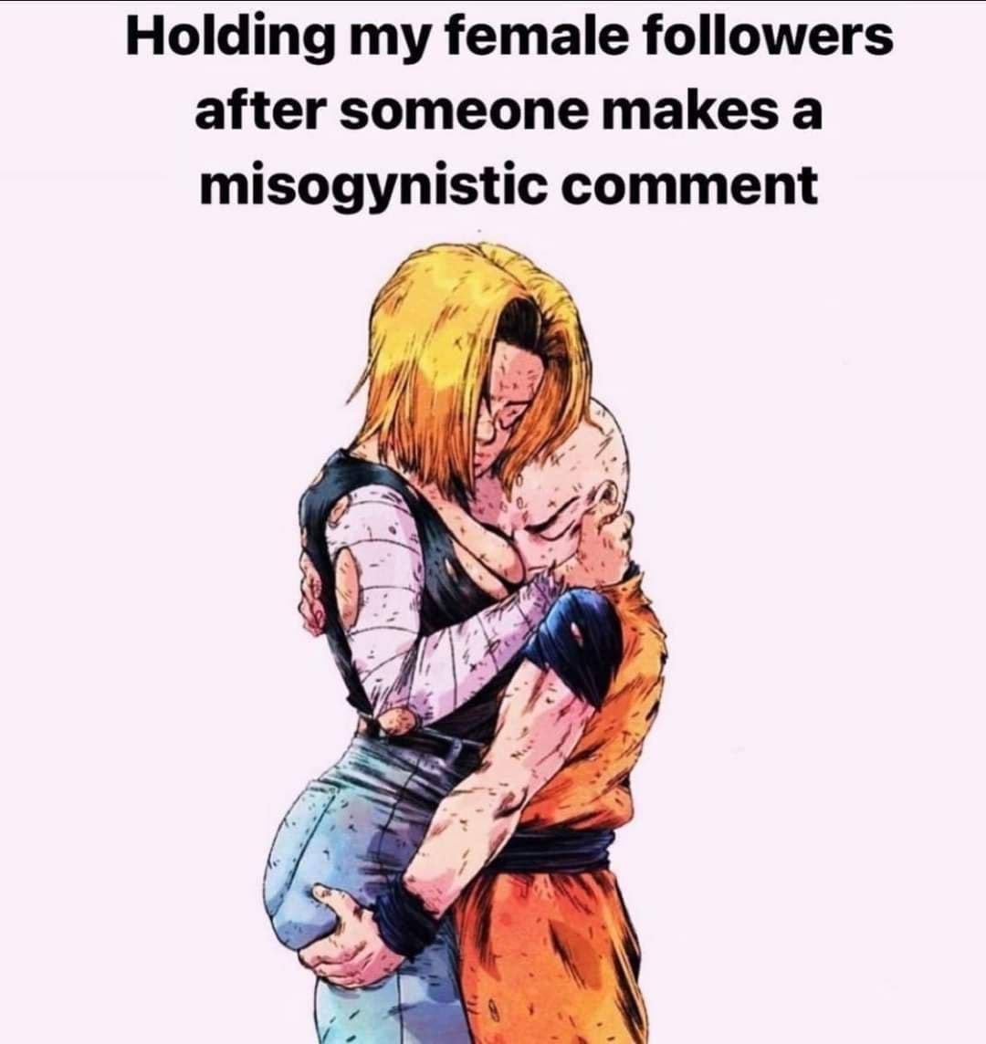 Holding my female followers after someone makes a misogynistic comment и