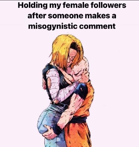Holding my female followers after someone makes a misogynistic comment и