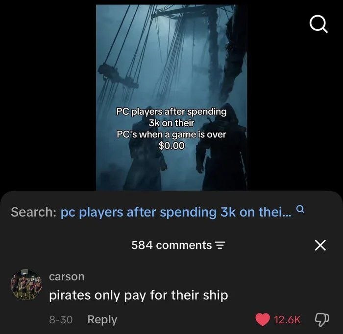 players after spending on their PC's when a дате is over $0.00 584 comments pirates only pay for their ship