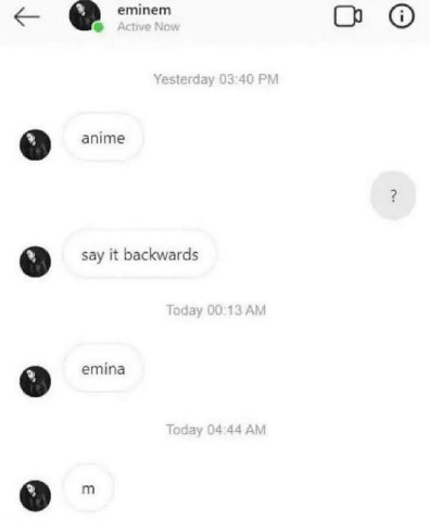еттет С anime say К backwards emina