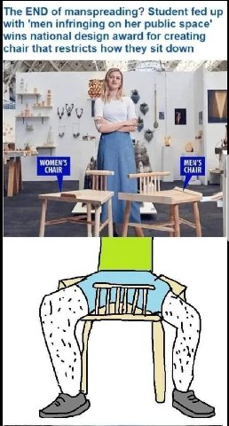 The END of manspreading? Student fed up with 'теп infringing on her public space wins national design award for creating chair that restricts how they sit down 2) uVy WOMEN’S CHAIR