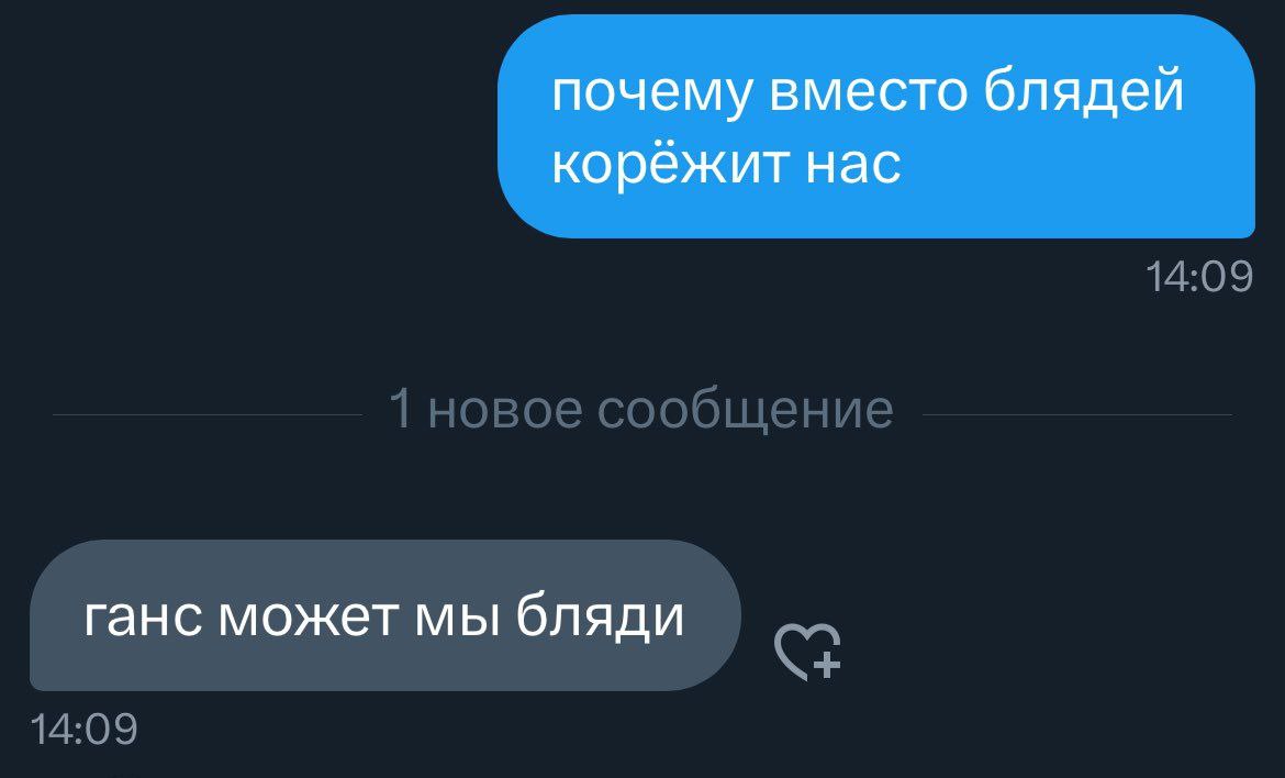 почему вместо блядей корёжит нас ганс может мы бляди