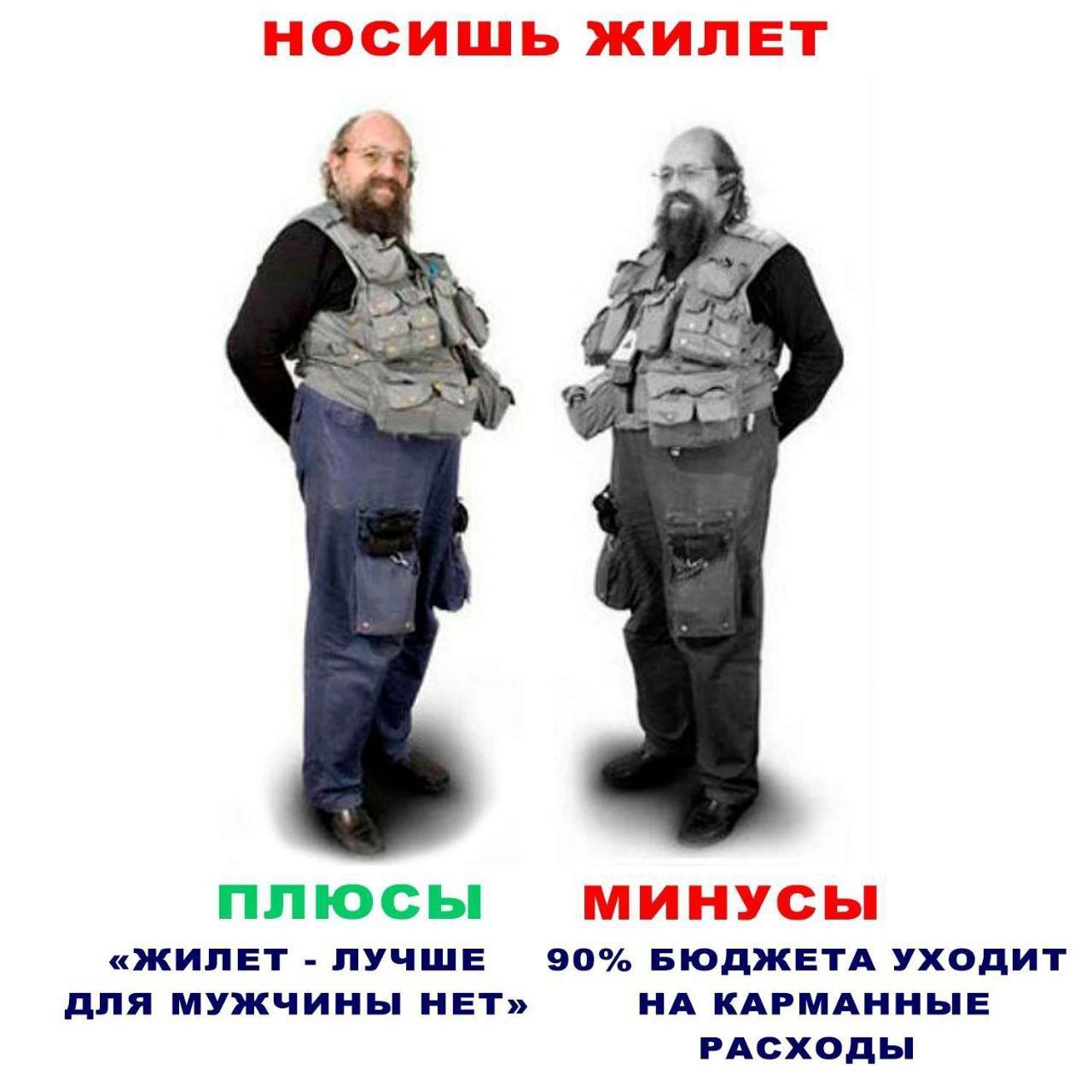 НОСИШЬ ЖИЛЕТ £5 плюсы МИНУСЫ «ЖИЛЕТ ЛУЧШЕ 90% БЮДЖЕТА УХОДИТ ДЛЯ МУЖЧИНЫ НЕТ» НА КАРМАННЫЕ РАСХОДЫ