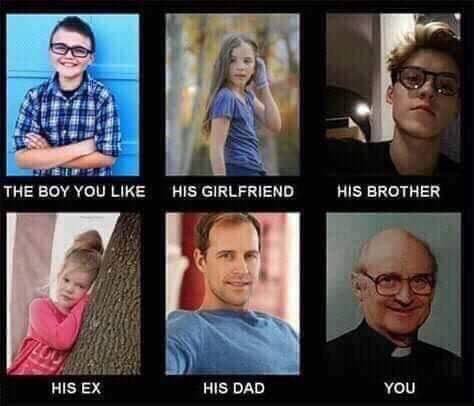 1 a! 4 THE BOY YOU LIKE HIS GIRLFRIEND HIS BROTHER HIS HIS ОАО YOU