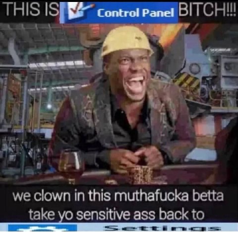 THIS controt panel BITCH!!! о aff и) wet, we clown in this muthafucka betta take sensitive ass back to