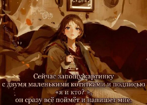 2 Сейчас двумя маленькими котятками и подписью КТО? сразу всё поимеёт и напишет мне.