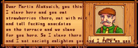 Dear Alekseich, you think I slave here ond you ent strawberries there, eat with milk and tell fucking anecdotes on the terrace and we i for you here. 50 slave and I not society enlighten and Son