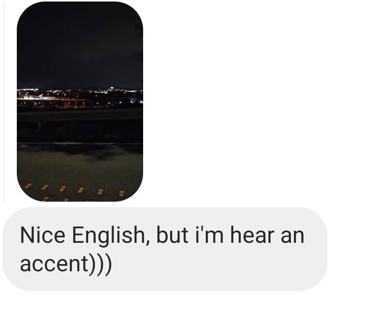 Nice English, but hear accent)))