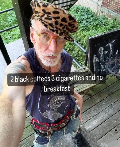 Me 2 black coffees 3 cigarettes and no breakfast