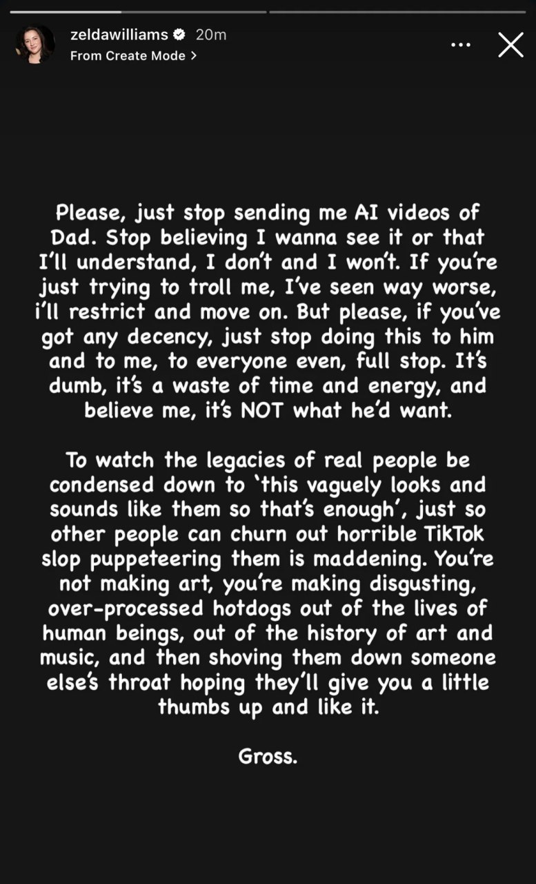 zeldawilliams From Create Mode Please, just stop sending me videos of Dad. Stop believing I wanna see it or that understand, I and I won't. If just trying to troll me, I’ve seen way worse, ill restric