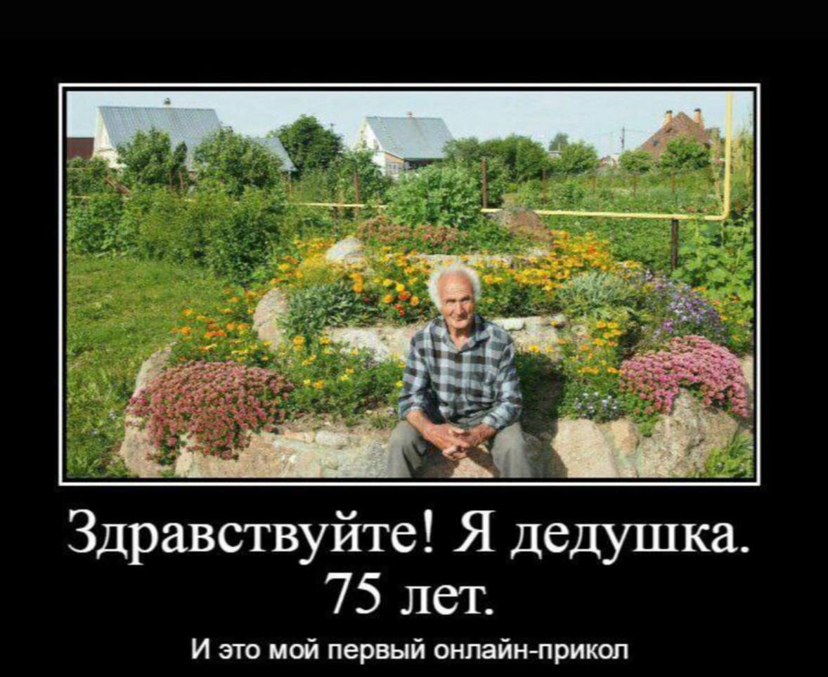 Здравствуйте! Я дедушка. 75 лет. И это мой первый онлайн-прикол
