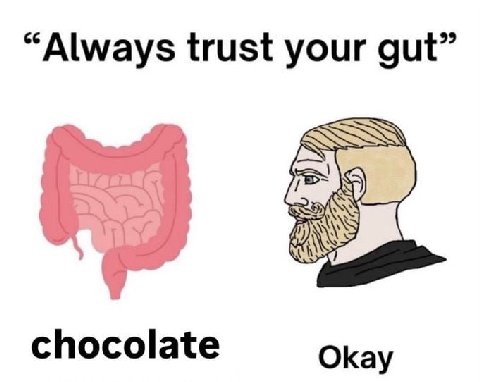“Always trust your gut” chocolate Okay