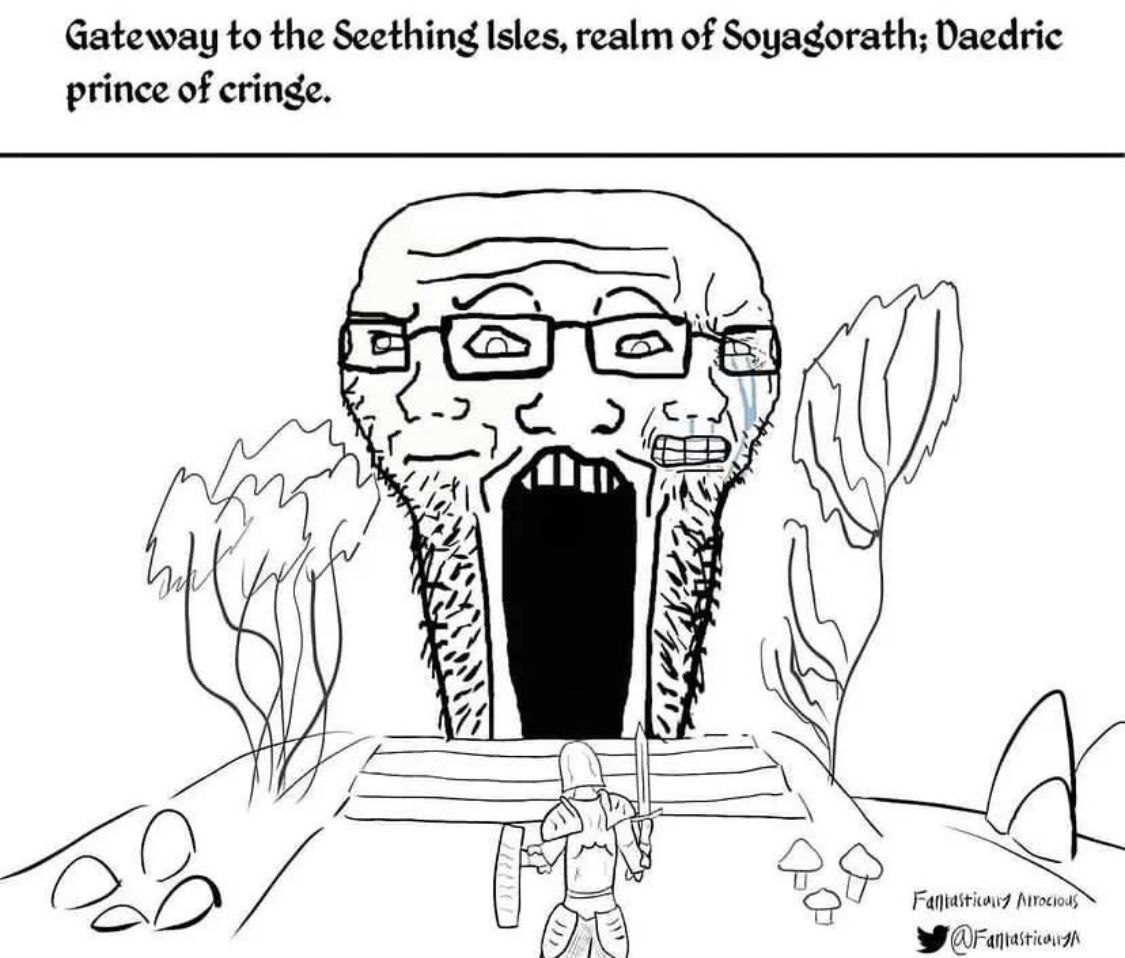Gateway to the Seething Isles, realm of Soyagorath; Daedric prince of cringe. 4;