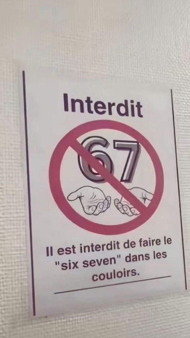 nterdit est interdit faire "Six seven" dans les couloirs.