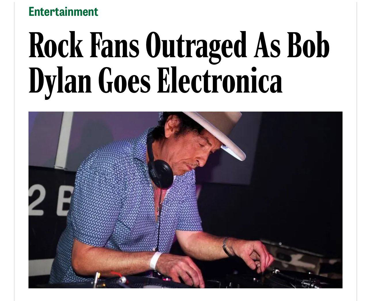 Entertainment Rock Fans Outraged As Bob Dylan Goes Electronica “4 ity и if и