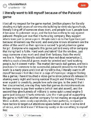 (7) и/зраегса literally want to kill myself because of the Palworld game lost all my respect for the game market, 2million players for literally stealing multiple years of community building nintendo/