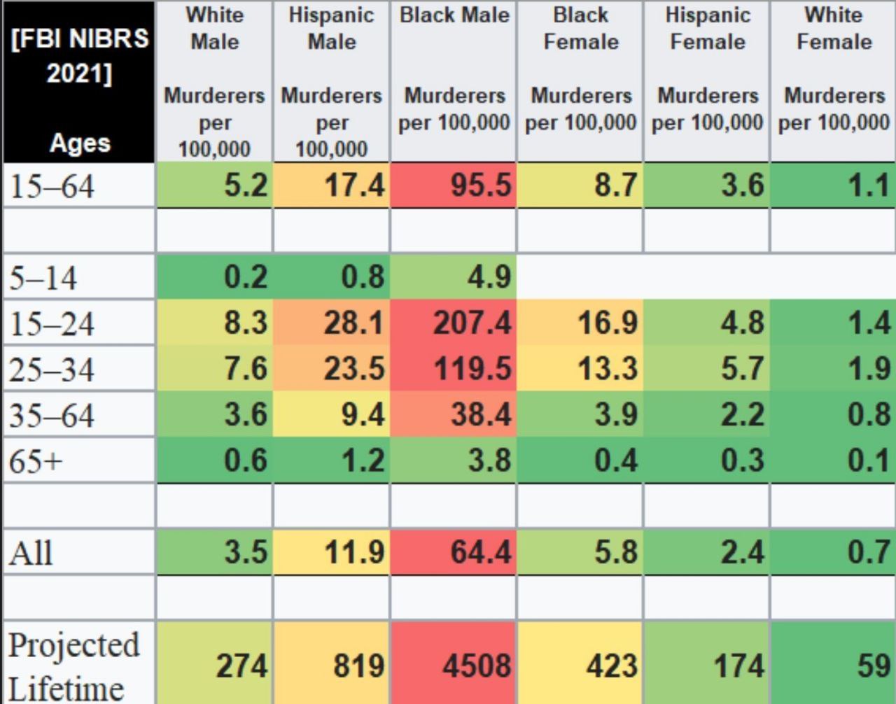 White Hispanic Black Male Black Hispanic White [FBI NIBRS Male Female Female Female Murderers Мигдегег$ Murderers Murderers Murderers Murderers per per рег 100,000 per 100,000 рег 100,000 рег 100,000 