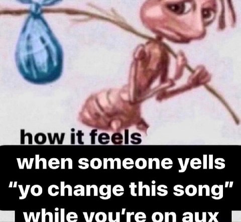 how it feels when someone yells change this song” on