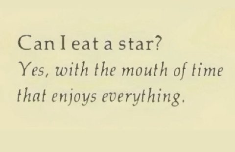 Canleata star? Yes, with the mouth of time that enjoys everything.