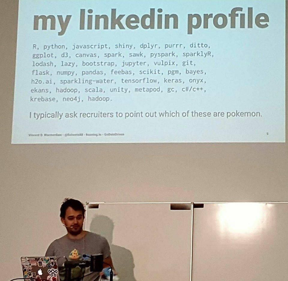 my linkedin profile python, javascript, shiny, dplyr, purrr, ditto, geplot, canvas, spark, sawk, pyspark, sparklyR, lodash, lazy, bootstrap, jupyter, vulpix, git, flask, numpy, pandas, feebas, scikit,