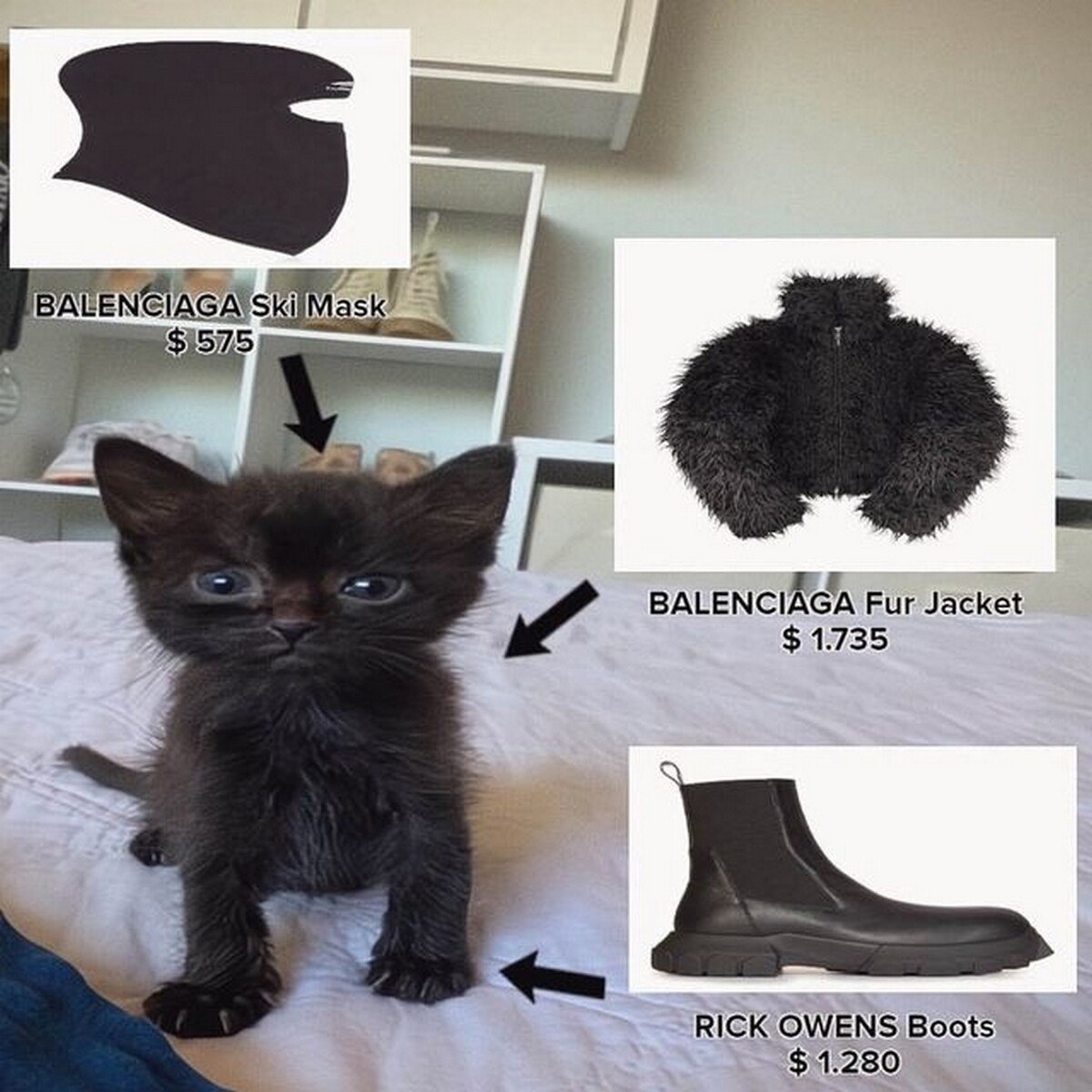 ENGIAGA BALENCIAGA Fur Jacket 1.735 RICK OWENS Boots