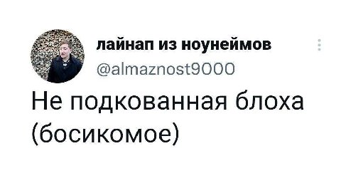 лайнап из ноунеймов Не подкованная блоха (босикомое)