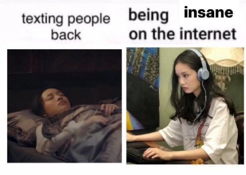 insane texting people being back on the internet