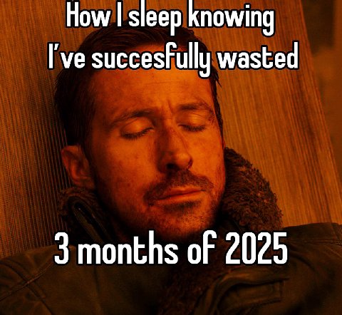 How sleep knowing I've succesfully wasted 3 months of 2025