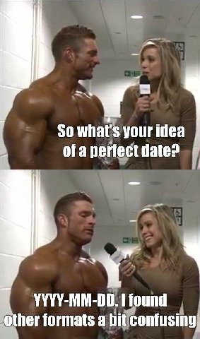 50 what's your idea of a perfect date? УУУУ-ММ-00. 0 ther formats a bit confusin