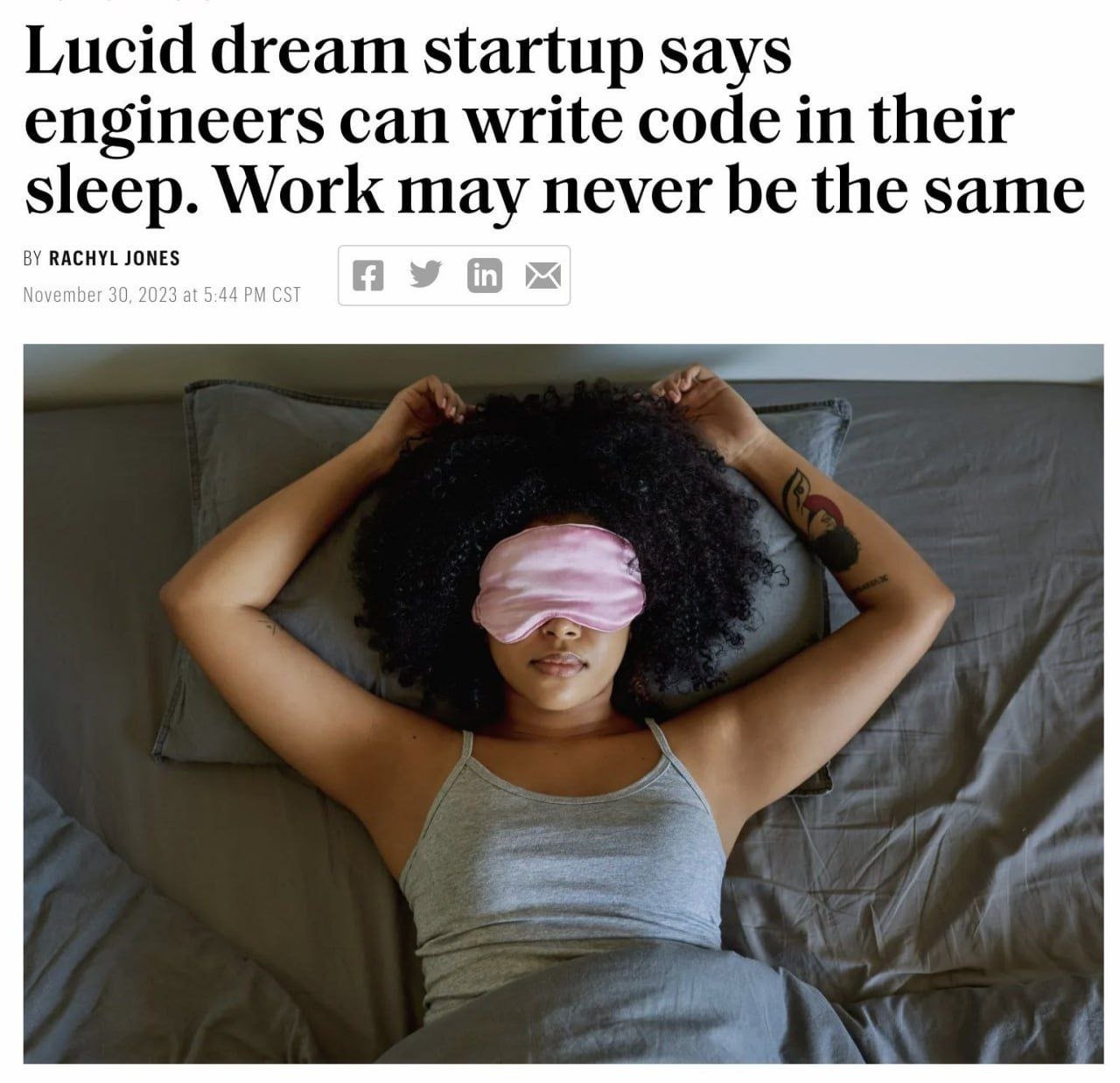 Lucid dream startup says engineers can write code in their sleep. Work may never be the same к А