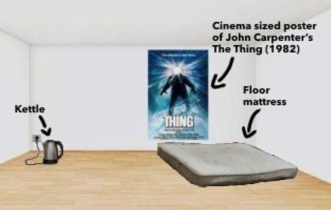 Cinema sized poster of John The Thing (1982) С Floor Kettle mattress