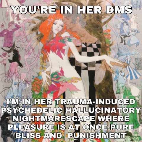 IN HER PSYCHEDEBIC NIGHTMARESCARE WHERE PLEASURE IS AT‘ONCE BLISS AND