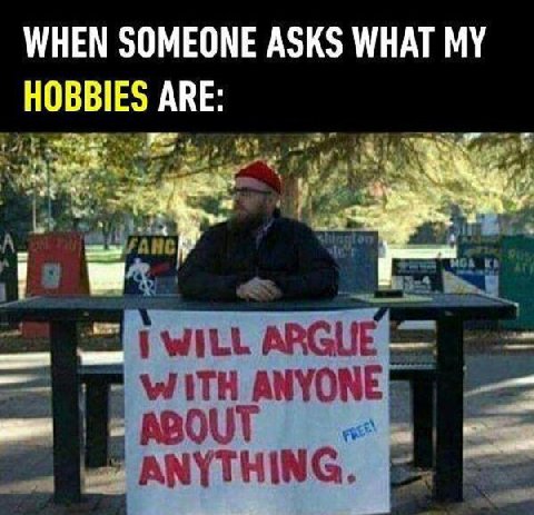 WHEN SOMEONE ASKS WHAT MY HOBBIES ARE: