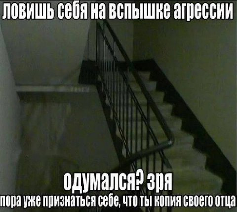 на вспышке агрессии зря Пора уже признаться себе, что ты копия своего отца