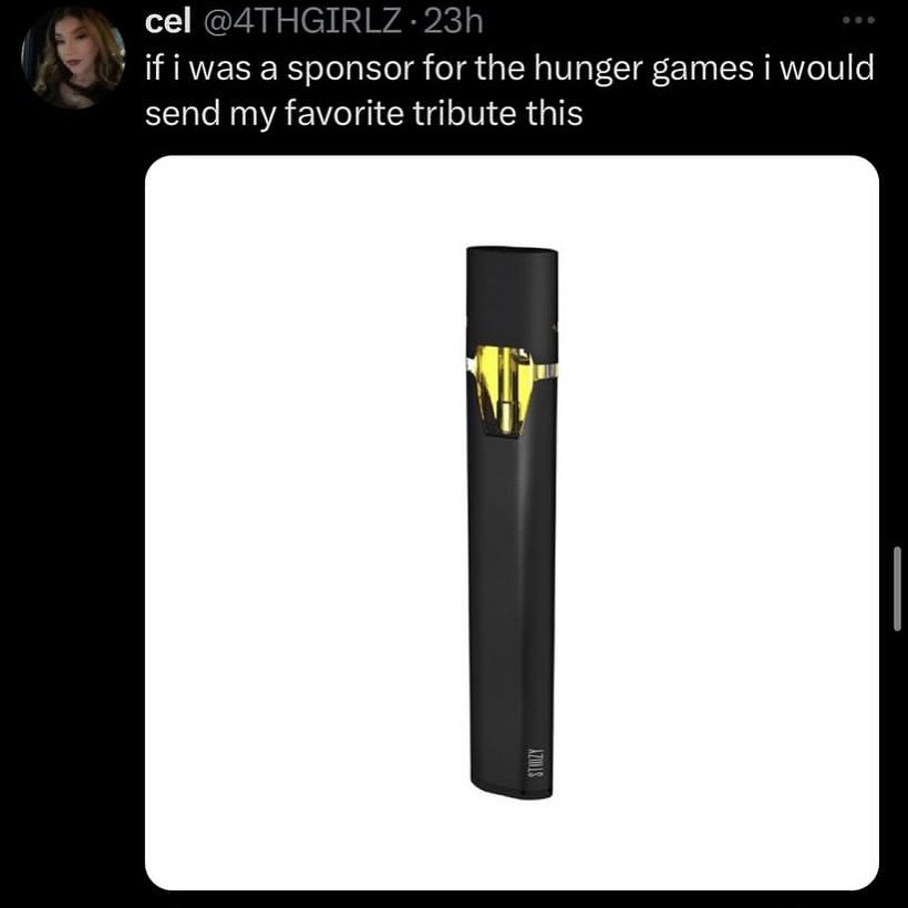 cel if i was a sponsor hunger games i would send my favorite tribute this