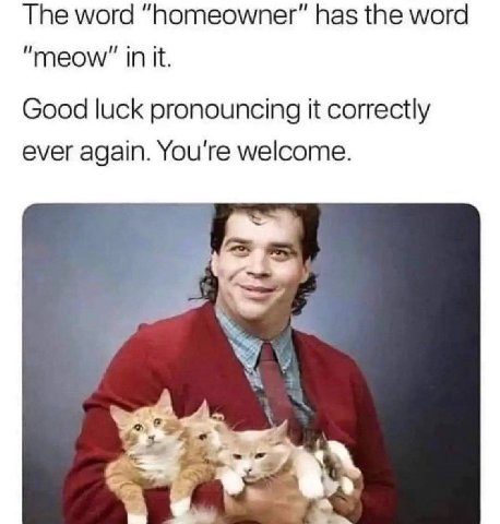 The word “homeowner” has the word in it. Good luck pronouncing it correctly ever again. You're welcome.