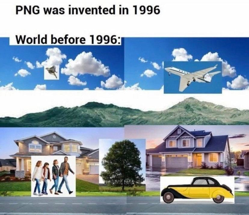 PNG was invented 1996 World before 1996: