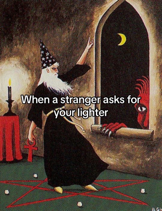 a stranger asks for lighter