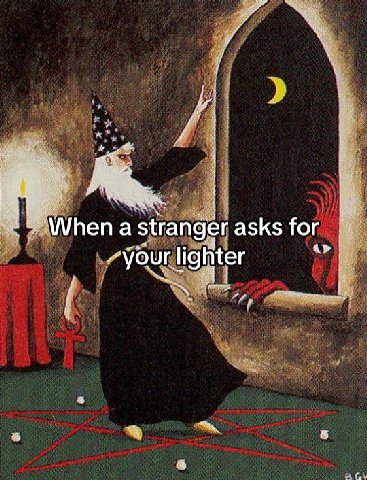 a stranger asks for lighter