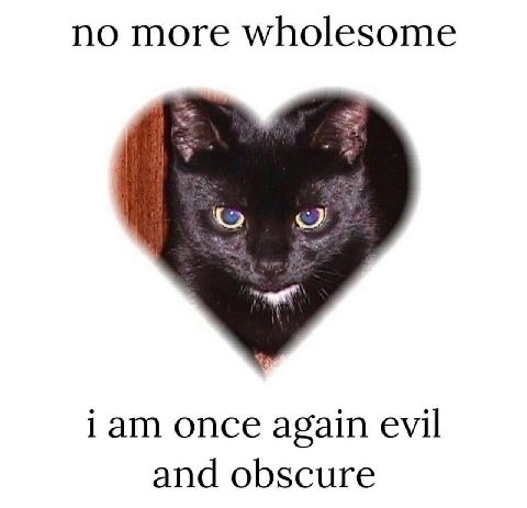 no more wholesome iam once again evil and obscure