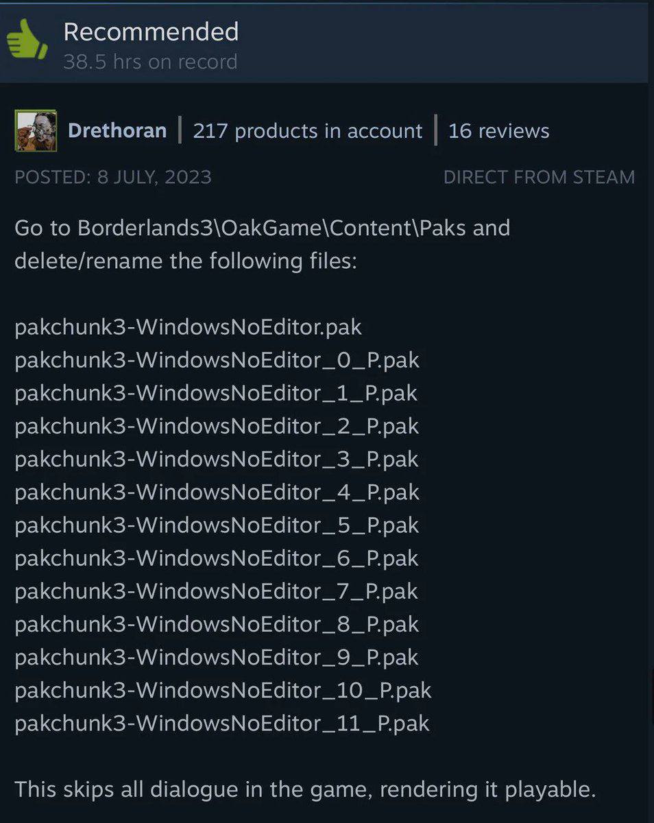 Recommended A Drethoran 16 reviews 217 products in account to and delete/rename the following files: pak pakcnunk3-WindowsNoEditor_1_P.pak pakchunk3-WindowsNoEditor_2_P.pak pakchunk3-WindowsNoEditor_ 