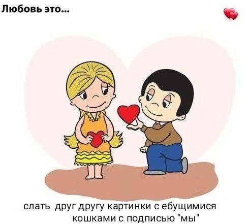 Любовь это... 6 слать друг другу картинки с ебущимися кошками с подписью "мы"