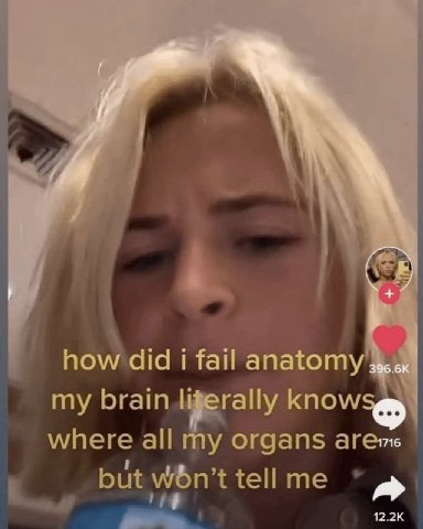 how did fail anatomy my brain know where all my organs but tellme