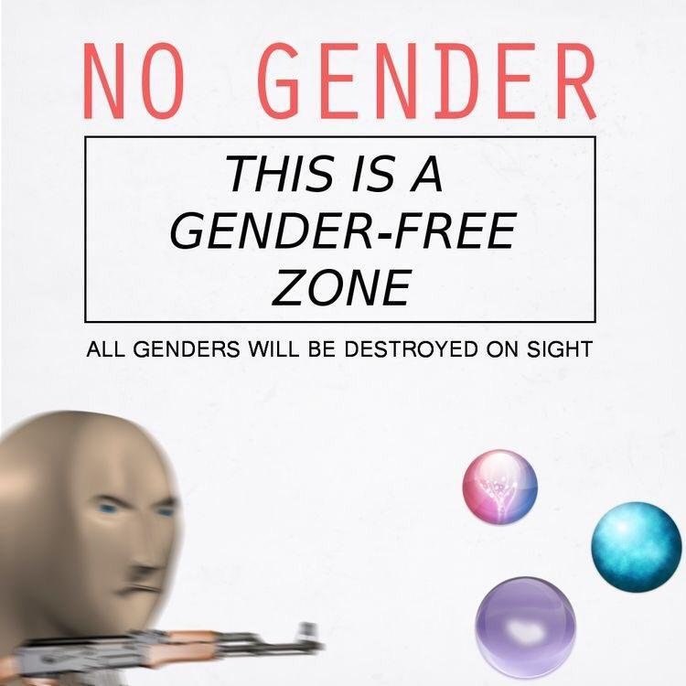 GENDER 15 А GENDER-FREE ALL GENDERS WILL BE DESTROYED ON SIGHT ZONE
