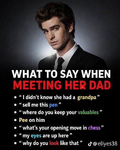 WHAT TO SAY WHEN didn’t know she had a grandpa” “sell me this pen “where you keep your valuables Pee on him “what’s your opening move in chess my eyes are up here” “why you like that @eliyes38