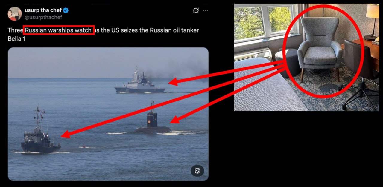 usurp tha chef @usurpthachef 4 И Three Russian warships watch the seizes the Russian tanker ВеЙа1 3 i “a