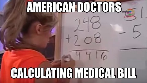 AMERICAN DOCTORS CALCULATING MEDICAL BILL