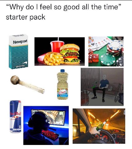 “Why feel so good all the time” starter pack